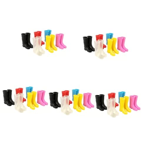 KONTONTY 5 Sets Miniatur-Schuhe Für Puppenhaus Mini-spielzeughaus Stiefelmodelle Realistische Simulation Stiefeldekor 6 Paar X 5 von KONTONTY