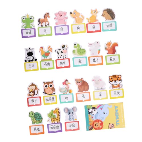 KONTONTY 30 Stück Früherziehungskarten Lernkarten Englische Spielkarten Kognitives Kinderspielzeug Lustiges Kinderspielzeug Lernspiele Für Den Kindergarten Interessantes von KONTONTY