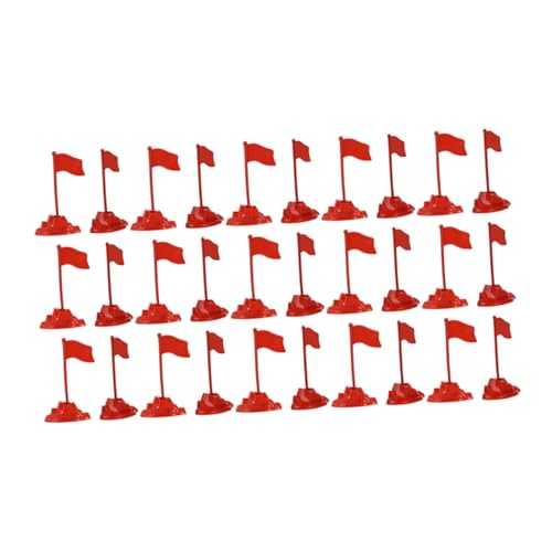KONTONTY 30 Stück Sandtabelle Red Fahnenmodell Mini-rote Fahnen Zahlen farbig Miniatur Party Rote Flaggen winzige Spielsachen einfache Red-Flag-Modelle einfaches rotes Flaggenmodell Plastik von KONTONTY