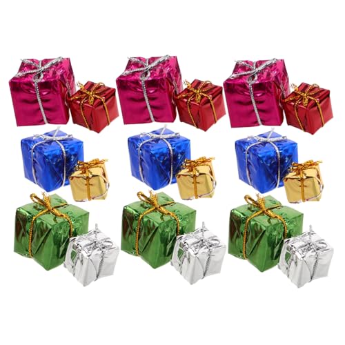 KONTONTY 30 Stück Teiliges Miniatur Weihnachtsgeschenkbox- Farbenfrohe Schaumstoff-miniaturgeschenke Detailreiche Puppenhaus-deko Festliche Miniatur Weihnachtsornamente für Bastelprojekte von KONTONTY