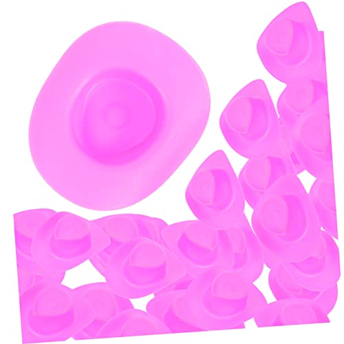 KONTONTY 30Pcs Mini Cowboy Huthüte Party Dekorationen Einkaufszentrum Hut Winziger Hut Plastik von KONTONTY