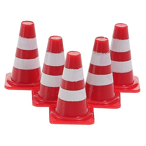 KONTONTY 30St Simulationsrequisiten für Straßensperren Kleiner Sicherheitskegel Verkehr Kindergarten kindergardinen schienbeinschoner Fussball Klebeband Mini-Straßensperre Abs rot von KONTONTY