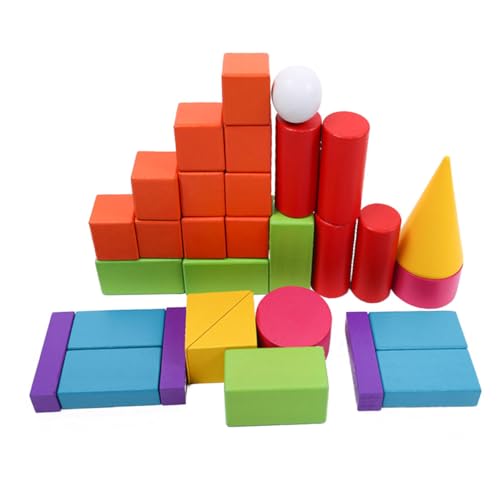 KONTONTY 32 Stück Teiliges Holzspielzeug Geometrische Formen Montessori Lernmodell für Mathe Formenerkennung Pädagogisches Unterrichtsmaterial KONTONTY 32 Stück Teiliges Holzspielzeug Geometrische Formen Montessori Lernmodell für Mathe Formenerkennung Pädagogisches Unterrichtsmaterial von KONTONTY