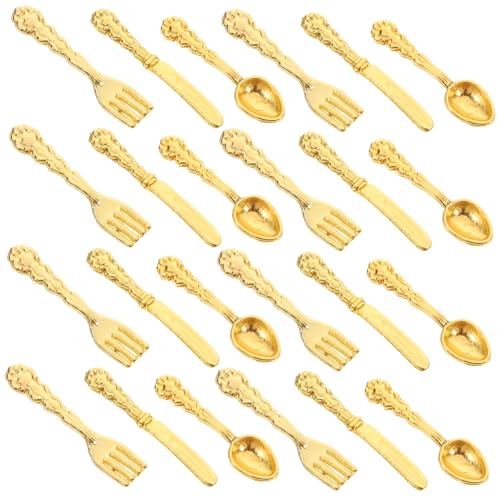 KONTONTY 36 Stück Besteck Set für Puppenhaus Teiliges Kreatives Zubehör aus Legierung für DIY Dekoration und Spielspaß im Mini Küchenbereich Goldfarbene Ausführung KONTONTY 36 Stück Besteck Set für Puppenhaus Teiliges Kreatives Zubehör aus Legierung für DIY Dekoration und Spielspaß im Mini Küchenbereich Goldfarbene Ausführung von KONTONTY