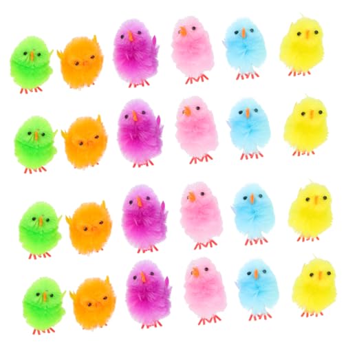 KONTONTY 36 Stück Teiliges Bunte Cartoon Küken Deko Ostern Simulation Küken Niedliche Osterdeko für Party Tischdekoration Wohnzimmer von KONTONTY