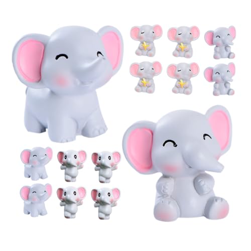 KONTONTY Elefantenskulptur Aus Kunstharz Mini-Elefant Basteldekor für Den Garten Elefanten-Ornament von KONTONTY