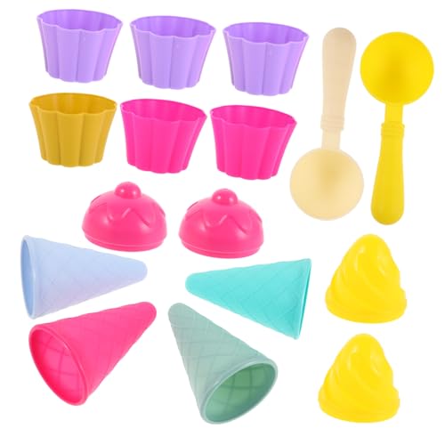 KONTONTY 3Er-Set Teiliges Sandspielzeug Eiscreme Eiswaffeln Eislöffel für Strandspielzeug Sandform Strand und Outdoor Spielspaß von KONTONTY