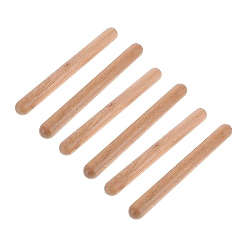 KONTONTY 3Paare Holzclaves für Percussion Instrument Rhythmus Sticks aus Solidem für Anfänger und Musikunterricht Hellen KONTONTY 3Paare Holzclaves für Percussion Instrument Rhythmus Sticks aus Solidem für Anfänger und Musikunterricht Hellen von KONTONTY