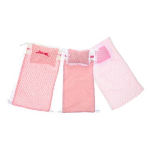 KONTONTY 3Sätze Puppenhaus Bettwäsche Set mit Kissen und Zubehör für Puppen Stilvolles Schlafzimmerdekor für Kreative Spielmomente Teiliges Set für Puppenhäuser KONTONTY 3Sätze Puppenhaus Bettwäsche Set mit Kissen und Zubehör für Puppen Stilvolles Schlafzimmerdekor für Kreative Spielmomente Teiliges Set für Puppenhäuser von KONTONTY