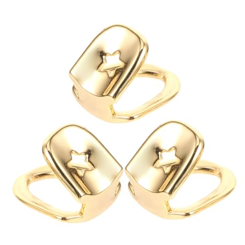 KONTONTY Cosplay Zähne Schmuck Grill Zähne Kappen 3 Stücke Gold Metall Einzelne Zahn Kappe Mund Grills KONTONTY Cosplay Zähne Schmuck Grill Zähne Kappen 3 Stücke Gold Metall Einzelne Zahn Kappe Mund Grills von KONTONTY