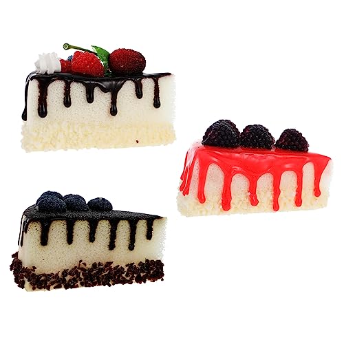KONTONTY 3Stücke Künstliche Kuchen Dekorationen Realistische Simulationskuchen für Fotografie und Party Dekoration Premium PU Material für Zuhause und Küche von KONTONTY