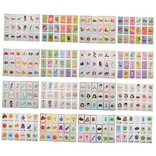 KONTONTY 4 Boxen Für Frühes Interessantes Kinderspielzeug Kinderzubehör Lernkarten Tragbares Lernspielzeug Tierkarten Kognitives Lernspielzeug Cartoon Kinderspielzeugpapier von KONTONTY