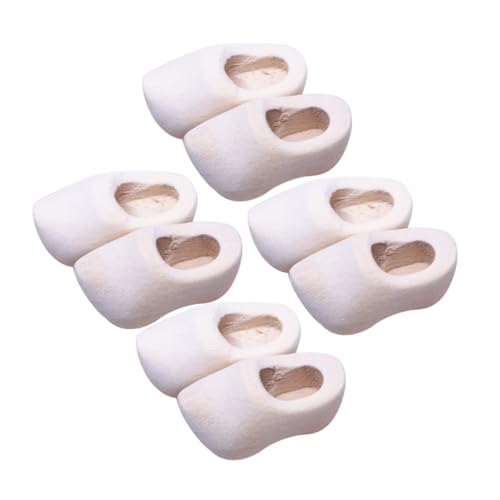 KONTONTY 4 Paare Mini Holzschuhe DIY Holzschuhe für Puppenhaus Zubehör für Kreative Bastelprojekte Puppenschuhe Dekoration KONTONTY 4 Paare Mini Holzschuhe DIY Holzschuhe für Puppenhaus Zubehör für Kreative Bastelprojekte Puppenschuhe Dekoration von KONTONTY