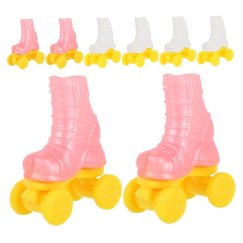 KONTONTY 4 Paare Miniatur Rollschuhe für Puppen Kreative und Süße Eiskunstlauf Schuhe Robust und Detailreich für Puppendekoration und Spielzeugzubehör Rosa und Weiß Erhältlich KONTONTY 4 Paare Miniatur Rollschuhe für Puppen Kreative und Süße Eiskunstlauf Schuhe Robust und Detailreich für Puppendekoration und Spielzeugzubehör Rosa und Weiß Erhältlich von KONTONTY