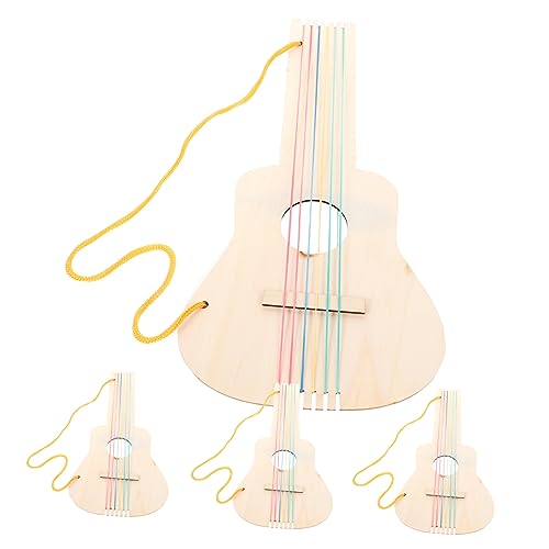 KONTONTY 4 Sätze DIY Unfertige Holz Gitarre für Gestalten von Musikinstrumenten Kreatives Fantasie und Geschicklichkeit für Kleinkinder und Vorschulkinder KONTONTY 4 Sätze DIY Unfertige Holz Gitarre für Gestalten von Musikinstrumenten Kreatives Fantasie und Geschicklichkeit für Kleinkinder und Vorschulkinder von KONTONTY