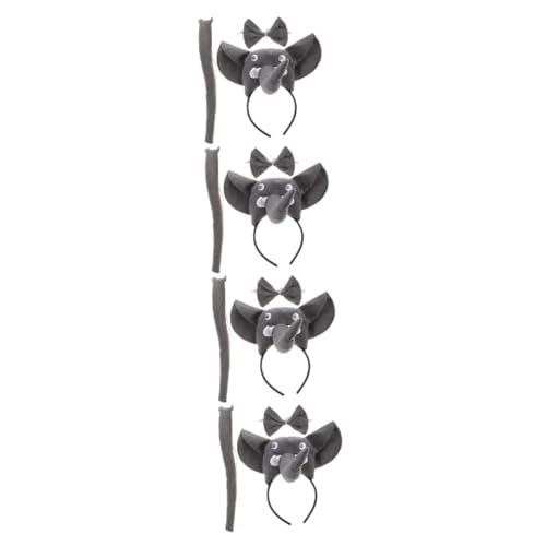 KONTONTY 4 Sets Positive Elefanten Headwear Decor Elefanten Ohr Haarband Für Tier Kostüm von KONTONTY