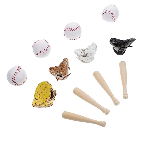 KONTONTY 4 Sätze Mini -Baseballmodell Baseball -Ornamet Dekorationen Sport -Sublimation -Schlüsselbund Baseball-Dekoration Baseballketten Baseball-Minifiguren Modelle Schlüsselkette hölzern von KONTONTY