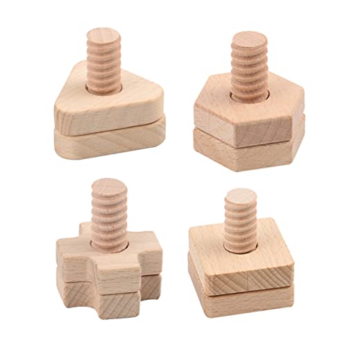 KONTONTY Schrauben-Puzzle-Spielzeug Für Kleinkinder 4 Sätze Aus Holzmuttern- Und Bolzen-lernspielzeug-Set von KONTONTY