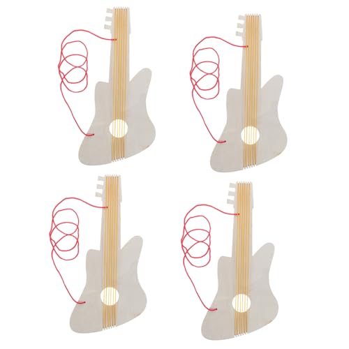 KONTONTY 4 Sätze Unbemalte Holz Gitarre für DIY Musikinstrument für Kreative Kleinkinder Handgefertigt aus Hochwertigem Holz für Vorschulunterricht und Musikalische Teiliges KONTONTY 4 Sätze Unbemalte Holz Gitarre für DIY Musikinstrument für Kreative Kleinkinder Handgefertigt aus Hochwertigem Holz für Vorschulunterricht und Musikalische Teiliges von KONTONTY