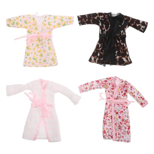 KONTONTY Modischer Mini-Bademantel Für Puppen 4 Sets Outfit Puppenhaus-Badezimmer-Set von KONTONTY