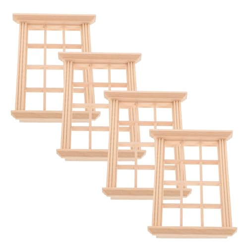 KONTONTY 4 Stück Fensterrahmen Maßstab Teiliges aus Unbehandeltem für Puppenhaus Dekoration und Kreatives Basteln für DIY Projekte und Miniaturmöbel KONTONTY 4 Stück Fensterrahmen Maßstab Teiliges aus Unbehandeltem für Puppenhaus Dekoration und Kreatives Basteln für DIY Projekte und Miniaturmöbel von KONTONTY