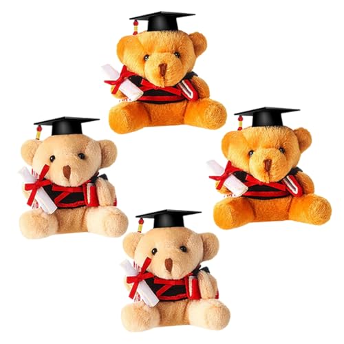 KONTONTY 4 Stück Graduierung Plüsch Bärenpuppe Plüsch-abschlussbär Abschlusspuppe Zarter Ausgestopfter Bär Weiche, Flauschige Puppe Party-abschlussbär Plus Bärenpuppe Pp Baumwolle von KONTONTY