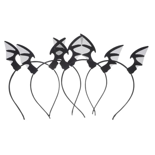 KONTONTY 4 Stück Halloween Stirnband mit Schwarzen Netz-bat-flügeln für Damen und Vielseitiges Bat-kostüm-accessoire Unisex Haarreifen für Party Cosplay und Festtagsfeier von KONTONTY