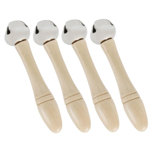 KONTONTY 4 Stück Handglocken Musikinstrumente für Ergonomischer Holzgriff für Partys und Musikunterricht und Attraktiv von KONTONTY