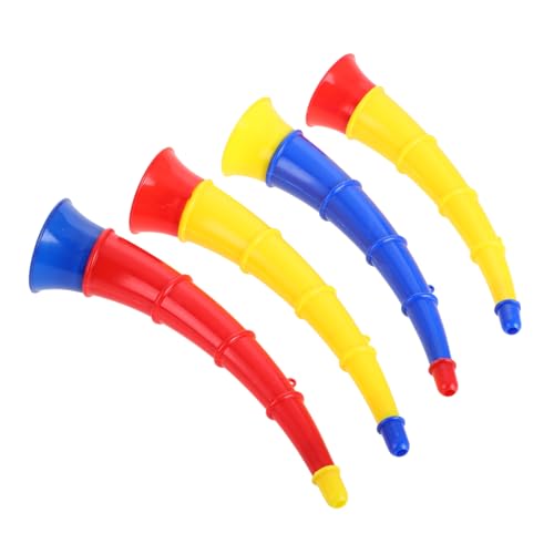 KONTONTY 4 Stück Hornspielzeug Hörner Bulk Trompetenspielzeug aus Ochsenhorn Partyinstrument Trompetengeräuschemacher Kindergarten Klassenzimmer Trompetenschlange Plastik von KONTONTY