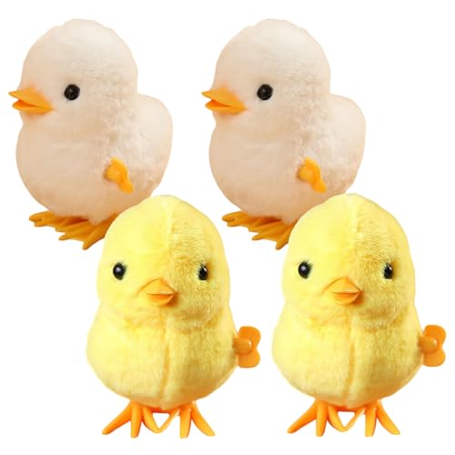 KONTONTY 4 Stücke Uhrwerk Huhn Spielzeug Wind up Tiere Spielzeug Für Jungen Und Mädchen Plüsch Material Helle Farben KONTONTY 4 Stücke Uhrwerk Huhn Spielzeug Wind up Tiere Spielzeug Für Jungen Und Mädchen Plüsch Material Helle Farben von KONTONTY