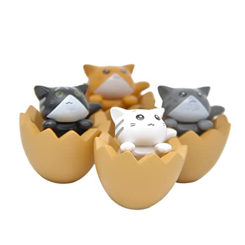 KONTONTY 4 Stück Katzenfigur Katzenspielzeug Kinderspielzeug Tierfigur Winzige Spielsachen PVC von KONTONTY