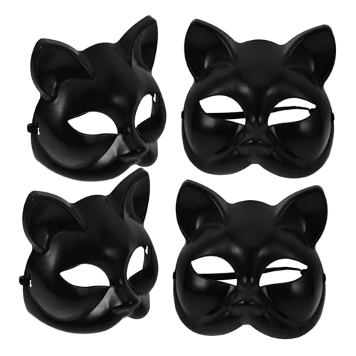 KONTONTY 4 Stück Katzenmaske Schwarzes Katzenkostüm Mini Masken Maskerade Männer Frau Katzen Schnurrhaar Kostüme Erwachsene Für Halloween Kostümmaske Schreimaske Maskenmaske Pelziges KONTONTY 4 Stück Katzenmaske Schwarzes Katzenkostüm Mini Masken Maskerade Männer Frau Katzen Schnurrhaar Kostüme Erwachsene Für Halloween Kostümmaske Schreimaske Maskenmaske Pelziges von KONTONTY