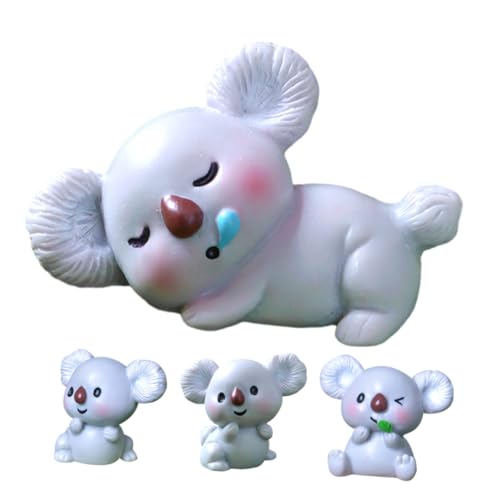 KONTONTY 4 Stück Mikro Landschaft Koala Miniatur-Koala-Modell Desktop-Koala-Dekoration gartendekofiguren Micro Landschaft Dekoration Mini-Koala-Figur Mini-Koala-Statue aus Harz Grey von KONTONTY