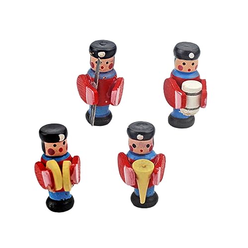 KONTONTY 4 Stück Mini-Drum-Figuren puppenstubenzubehör miniaturfiguren Mini-Schlagzeuger-Puppe Spielzeuge Ornament Modelle Foto-Requisite Mini-Schlagzeuger-Schmuck aus Holz Musik Marionette von KONTONTY