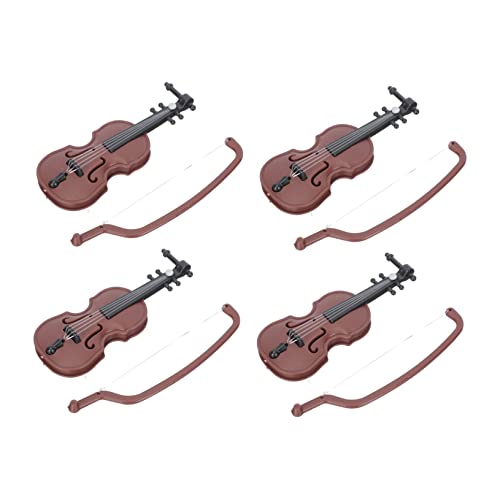 KONTONTY 4 Stück Mini Violin Toy Geigen Dekorationsspielzeug für Puppenhaus DIY Bastelbedarf und Kinderzimmergestaltung für Kreative Spielwelten KONTONTY 4 Stück Mini Violin Toy Geigen Dekorationsspielzeug für Puppenhaus DIY Bastelbedarf und Kinderzimmergestaltung für Kreative Spielwelten von KONTONTY