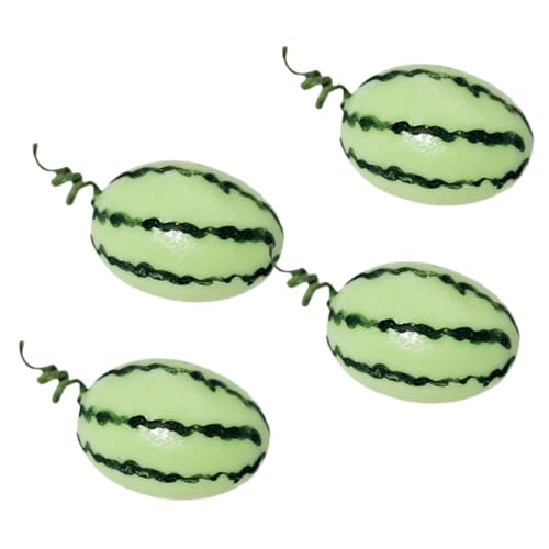 KONTONTY 4 Stück Miniatur Wassermelonen Modelle aus Resin Realistisch Gestaltete Künstliche Früchte Detailgetreue Mini Obst Dekoration für Puppenhaus Party und von KONTONTY