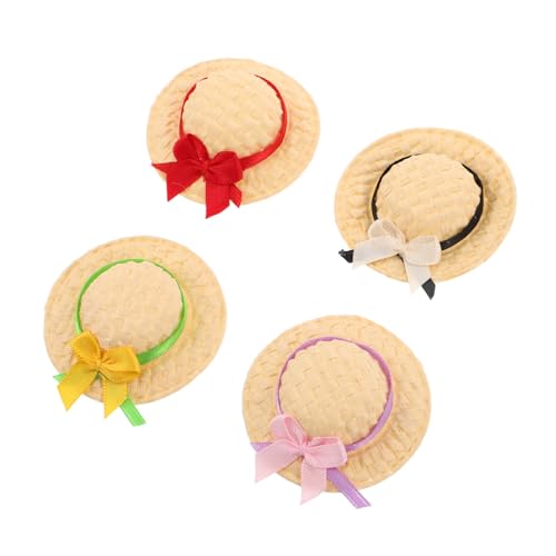 KONTONTY 4 Stück Miniatur-strohhüte Handgefertigt Leichtgewichtig Handgewebte Kleine Puppenhüte Für DIY Basteln Dollhouse Deko Sommeraccessoires KONTONTY 4 Stück Miniatur-strohhüte Handgefertigt Leichtgewichtig Handgewebte Kleine Puppenhüte Für DIY Basteln Dollhouse Deko Sommeraccessoires von KONTONTY