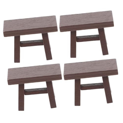 KONTONTY 4 Stücke Mini Retro Holz Hocker Spielzeug Für Puppenhaus Miniatur Möbel Zubehör KONTONTY 4 Stücke Mini Retro Holz Hocker Spielzeug Für Puppenhaus Miniatur Möbel Zubehör von KONTONTY