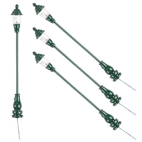 KONTONTY Mini-hoflampen Für Modellbau Dekorative Miniatur-straßenlaterne Kleine Gartenlampe Raumdekor Für Schlafzimmer 4-teiliges Sandtisch-zubehör von KONTONTY
