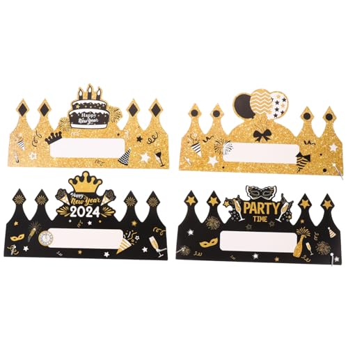 KONTONTY 4 Stück Neujahrs Partyhüte Krone aus Papier Leicht Sicher für Erwachsene und Festliche Foto Requisiten für Silvester Feiern und Familienveranstaltungen KONTONTY 4 Stück Neujahrs Partyhüte Krone aus Papier Leicht Sicher für Erwachsene und Festliche Foto Requisiten für Silvester Feiern und Familienveranstaltungen von KONTONTY