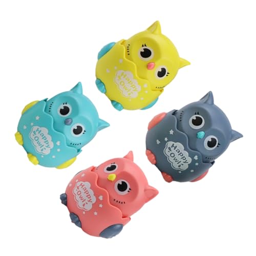 KONTONTY 4 Stück Owl Scooter Cartoon Eule rollendes Spielzeugauto Kinderspielzeug Autospielzeug für Eule Spielzeugauto Autos Cartoon - Plastik von KONTONTY