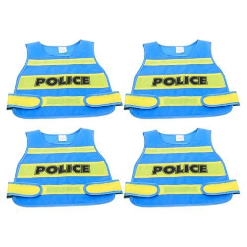 KONTONTY 4 Stück Polizeikostüm für Weste anziehen täuschen Spielzubehör vor Polizistenkostüm für Rollenspielzubehör Polizei-Cosplay-Kostüm Polizistenuniform Stoff Blau KONTONTY 4 Stück Polizeikostüm für Weste anziehen täuschen Spielzubehör vor Polizistenkostüm für Rollenspielzubehör Polizei-Cosplay-Kostüm Polizistenuniform Stoff Blau von KONTONTY