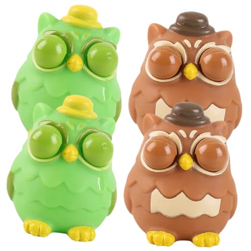 KONTONTY 4 Stück Pop-Eyed Eule kinderspielzeug Kinder Spielzeug Toys Spielzeug für Kinder Spielzeuge Zappelspielzeug zum Stressabbau Quetschspielzeug in Eulenform Stressabbauer unruhig von KONTONTY