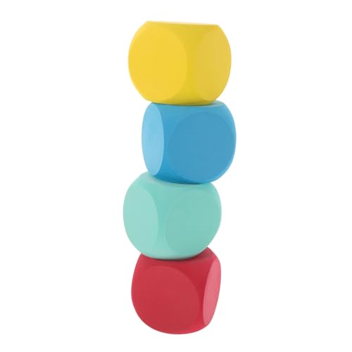 KONTONTY 4 Stück Schaumwürfel Hoch Kleinkinder Groß Leer Für Riesige Schaumstoffwürfel Enthalten Dekorationen Gebäude Jumbo Bunt Würfelblöcke Aus Schaumstoff Würfel Masse von KONTONTY