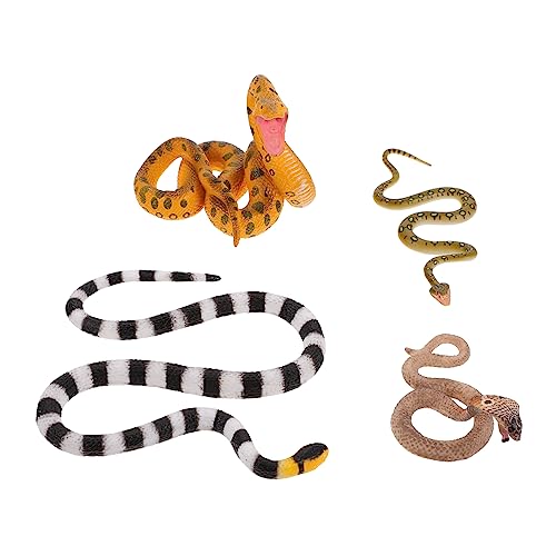 KONTONTY 4 Stück Schlangenmodell Dehnbare Schlange mit Dekorationen realistisch gefälscht Halloween Party Halloween Dekoration Desktop -Verzierungen Halloween-Party-Requisiten PVC von KONTONTY