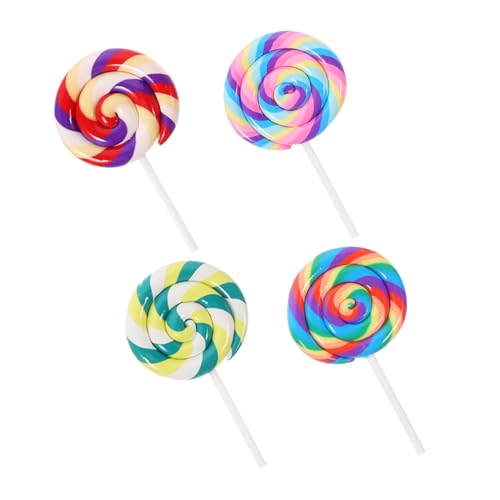 KONTONTY 4 Stück Simulation Lutscher Bunte süße Lollipop-Anhänger aus Polymerton Mini-Lutscher Karnevalslutscher gefälschte Süßigkeiten Lutscher-Anhänger Polymer-Ton KONTONTY 4 Stück Simulation Lutscher Bunte süße Lollipop-Anhänger aus Polymerton Mini-Lutscher Karnevalslutscher gefälschte Süßigkeiten Lutscher-Anhänger Polymer-Ton von KONTONTY