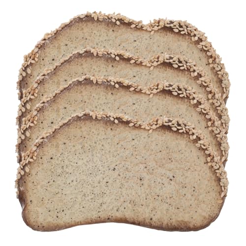 KONTONTY 4 Stück Künstliche Brotscheibenmodelle Für Bäckerei-Ausstellung Lebensmittelmodell Simuliertes Brot von KONTONTY