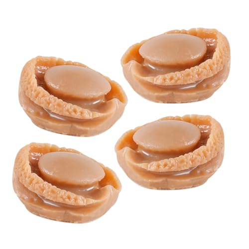 KONTONTY 4 Stück Simulierte Mini-Abalone Figuren Marienkäfer Schwimmbad Vakuum Interactive Toys Toys ziernieten Mini-Food-Requisite Puppenhaus-Essens-Requisite Plastik Brown von KONTONTY