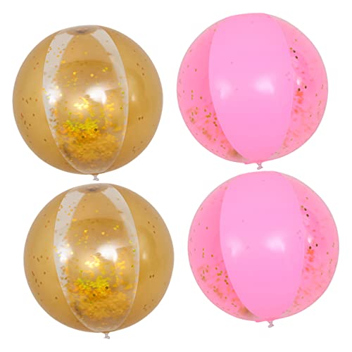 KONTONTY 4 Stück Teiliges Aufblasbare Glitzer Strandbälle Transparente Wasser Spielzeuge für Garten und Sommerfeste für Familien KONTONTY 4 Stück Teiliges Aufblasbare Glitzer Strandbälle Transparente Wasser Spielzeuge für Garten und Sommerfeste für Familien von KONTONTY