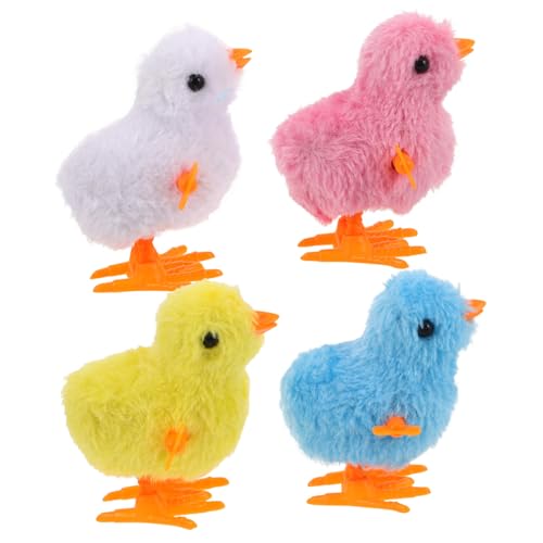 KONTONTY 4 Stück Teiliges Aufziehbare Plüschküken Lebensechte Springende Küken in Gelb Weiß Blau Kindersicheres Wind Up für Ostern und Frühlingsparty KONTONTY 4 Stück Teiliges Aufziehbare Plüschküken Lebensechte Springende Küken in Gelb Weiß Blau Kindersicheres Wind Up für Ostern und Frühlingsparty von KONTONTY